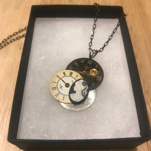 Steampunk Clock Necklace Pendant